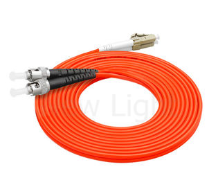 πολυ σκοινί 3.0mm μπαλωμάτων οπτικής ίνας συνδετήρων τρόπου ST-LC διπλό πορτοκαλί καλώδιο PVC