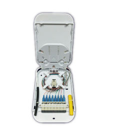 Άσπρο κιβώτιο otb-C08 λήξης ABS υλικό FTTH για το καλώδιο και την πλεξίδα οπτικών ινών