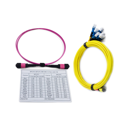 Αγορά 100G MPO Jumper Cable με θηλυκό σύνδεσμο 10m Low Insertion Loss MPO Patch Cord online manufacture