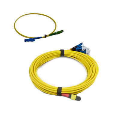Αγορά Χαμηλή απώλεια εισαγωγής ≤0,35dB MPO σε LC Fiber Breakout Cable Διαμέτρου 3,0 mm Συμβατό με Huawei QSFP online manufacture