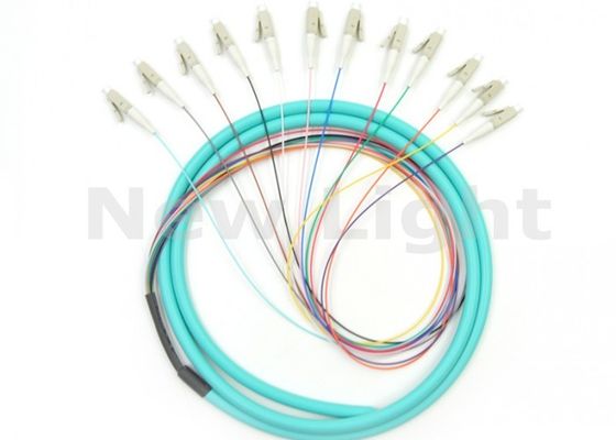 Αγορά LC OM3 12 Core Multimode Fiber Optic Pigtail με μήκος 1,5M και πράσινο χρώμα online manufacture
