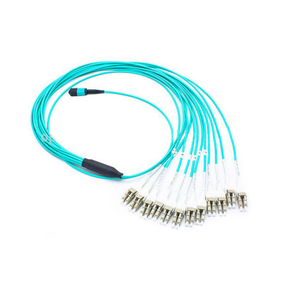 Αγορά 10Gbs OM3 Multi Mode 8 Core Female MTP Fanout Cable σε 4 Διπλό LC MPO MTP Patch Cord online manufacture