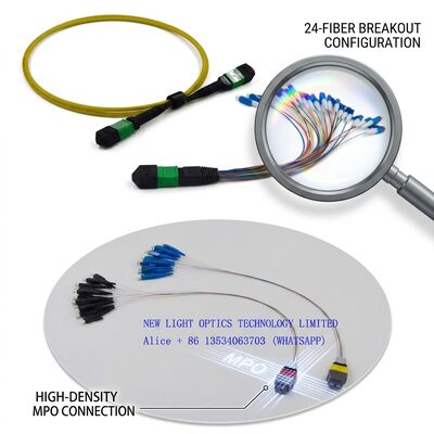 Αγορά Υπερ-χαμηλή απώλεια εισαγωγής MPO MTP Patch Cord ≤0,35dB 3,0mm LSZH 12-Fiber για κέντρα δεδομένων υψηλής ζώνης ευρυζωνικότητας 10G 40G 100G online manufacture