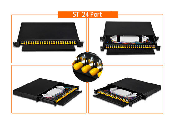 Αγορά 19 ιντσών Rack Mount Single Mode Fiber Optic Patch Panel με 12 X LC/SC/FC/ST προσαρμογείς για δίκτυα FTTH FTTB FTTX online manufacture