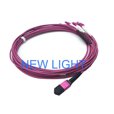 Αγορά LSZH Jacket OM3 Multimode MPO Trunk Cable Female to 4 DX SC Optical Fiber Patch Cable online manufacture