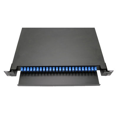Αγορά 24 Port SC Type 1U Rack Mount Fiber Optic Patch Panel με σχεδιασμό τύπου τράβηξης και ώθησης για τη διαχείριση καλωδίων online manufacture