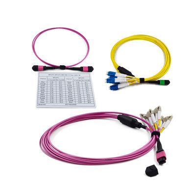 Χαμηλή απώλεια εισαγωγής ≤0.35dB Κασέτα MPO 3.0mm σε LC 12/24 ινών Κασέτα MPO/MTP
