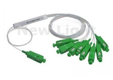 ΜΊΝΙ ενιαίος θραύστης PLC τρόπου 1x8 SAPC, συζευκτήρας ινών τύπων FBT σωλήνων χάλυβα PLC FTTH