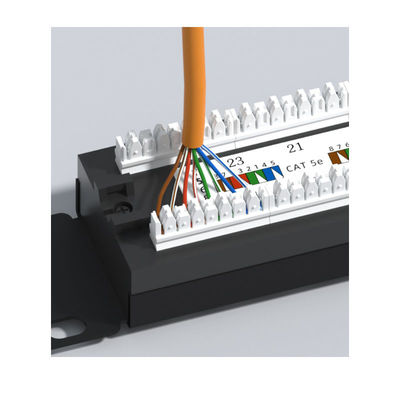 Μεταλλικό Patch Panel Ethernet RJ45 24 Θυρών με Διαχείριση Καλωδίων για Δίκτυα Cat5e/Cat6/Cat6a/Cat7