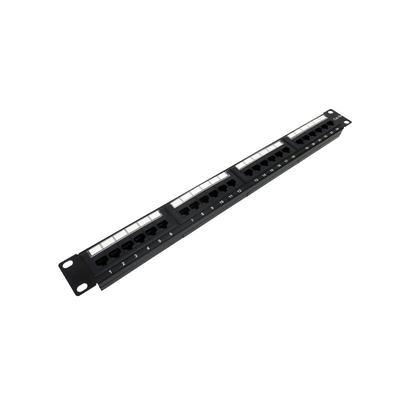 Μαύρο 1U Network Patch Panel για συμβατότητες Cat5e/Cat6/Cat6a/Cat7 Πιστοποιημένο RoHS/UL/CE