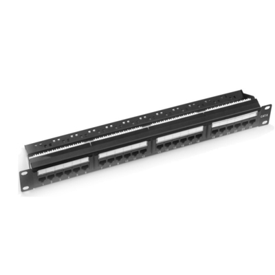 Μεταλλικό RJ45 Ethernet Patch Panel Προστατευμένο Cat5e/Cat6/Cat6a/Cat7 Μαύρο 1U 2U με διαχείριση καλωδίων