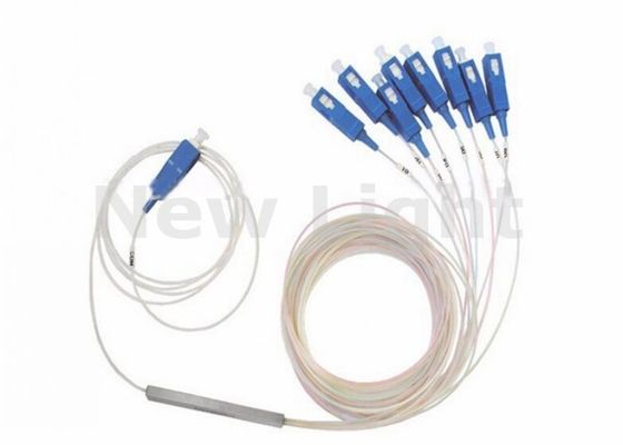 SC UPC 1x8 PLC Fiber Optic Splitter Type Steel Tube για FTTH με μονό τρόπο και χαμηλή απώλεια εισαγωγής