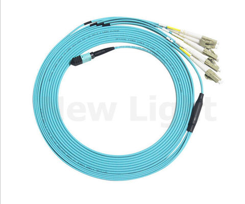 12 πυρήνες OM3 MPO MTP καλώδιο 3,0 mm θηλυκό σε LC Fanout Fiber Optic Patch Cord