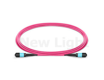12 πυρήνες OM4 MPO MTP Patch Cord με 3.0mm LSZH Magenta καλώδιο και θηλυκό σύνδεσμο