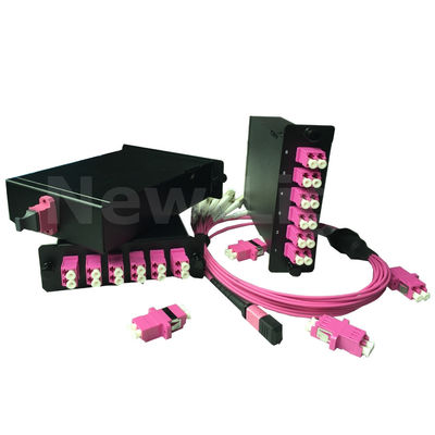 1U Rack Mount MPO Cassette Module με 144 πυρήνες OM3 Multimode Fiber Optic Distribution Frame