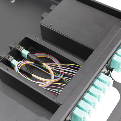Ατσάλι από ανοξείδωτο χάλυβα 19 ιντσών Rack Mount Enclosure Fiber Optic Patch Panel με χωρητικότητα 144 πυρήνων