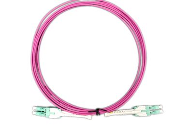 LC unitboot OM4 ροδανιλίνης τραβώντας τύπος 50/125 σκοινιού μπαλωμάτων οπτικής ίνας καλωδίων διπλός