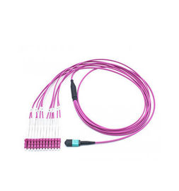 LC MTP/MPO OM4 50/125 ροδανιλίνης 12 αφαιρεί τον πυρήνα το πολλαπλού τρόπου υλικό καλωδίων LSZH οπτικών ινών