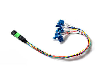 APC MPO στον ανεμιστήρα έξω 0.9mm LC 12 ινών απλό σκοινί μπαλωμάτων ενότητας οπτικό
