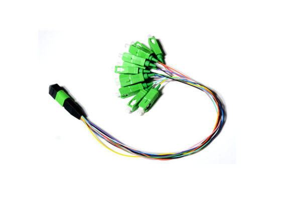 0.9mm 12 Fibers Fan Out Optic Patch Cord MPO MTP Καλώδιο με Προσαρμόσιμο Μήκος