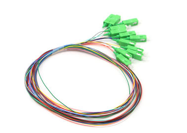 12 χρώματα 0.9mm Sc/APC ενιαία πλεξίδα ινών τρόπου συνδετήρων οπτική