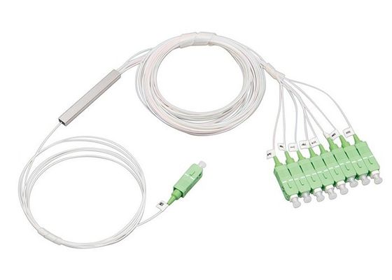 1x8 Mini Τύπου PLC Splitter με SC Connector και Σωλήνα από Ανοξείδωτο Χάλυβα για Δίκτυα Οπτικών Ινών