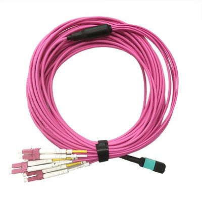 10G OM3 12 Core LSZH MTP Fiber Optic Harness Cable για δίκτυα δεδομένων υψηλής πυκνότητας