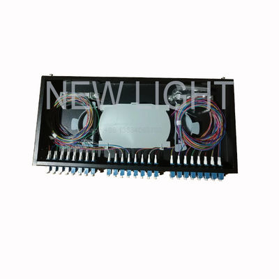 Πίνακας ελαστικών οπτικών ινών LC 1U με 48 θύρες για τη διαχείριση πολυμέσων ινών OM3/OM4