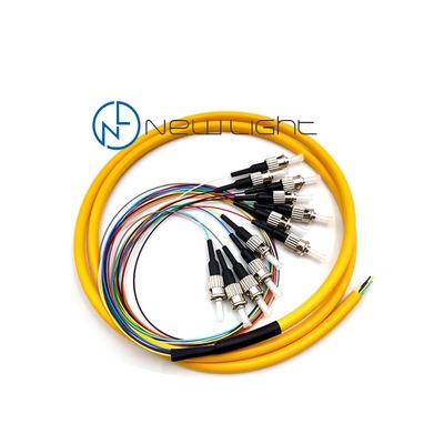 Ενιαίο καλώδιο 1m LSZH 0.9mm FC UPC οπτικών ινών τρόπου/APC 12 σκέλος